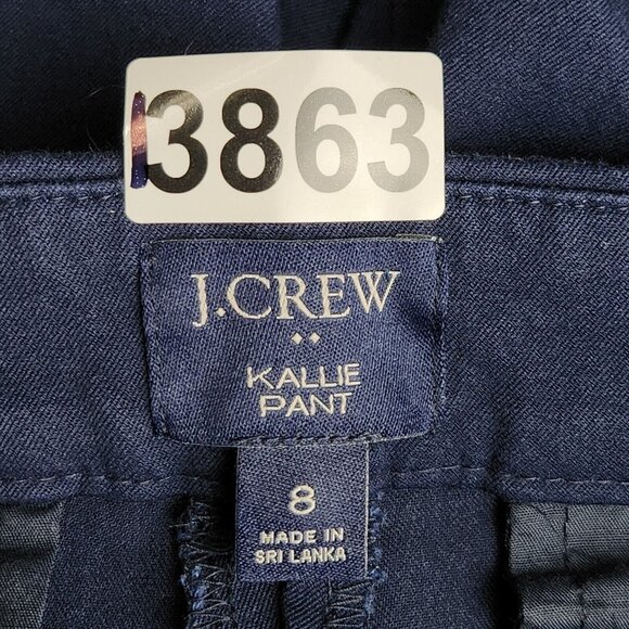 J Crew Pants Womens 8 Navy Blue Kallie Straight Leg High Rise Classic Trousers - Picture 10 of 12